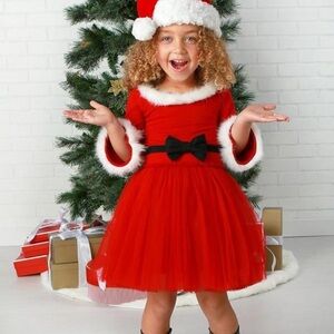 Festive Red Santa Dress for Kids